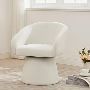 English Elm Christopher Knight Home® - Modern Swivel Narrow Corduroy Accent Chair with 360° Rotation, Compact Barrel Seat, 300 lb Capacity, Beige Comfort N765P292088B