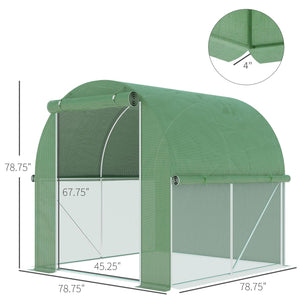 English Elm Outsunny Walk-in Tunnel Greenhouse Steel Frame Pe Cover Uv Protection Season Extender W2225P229101