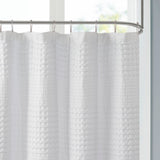 Madison Park Arlo Modern/Contemporary Super Waffle Textured Solid Shower Curtain MP70-6824A White