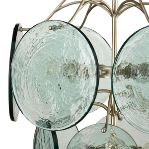 Rovigo Chandelier - Elegant Silver Leaf Design with Recycled Glass Discs for Contemporary Spaces