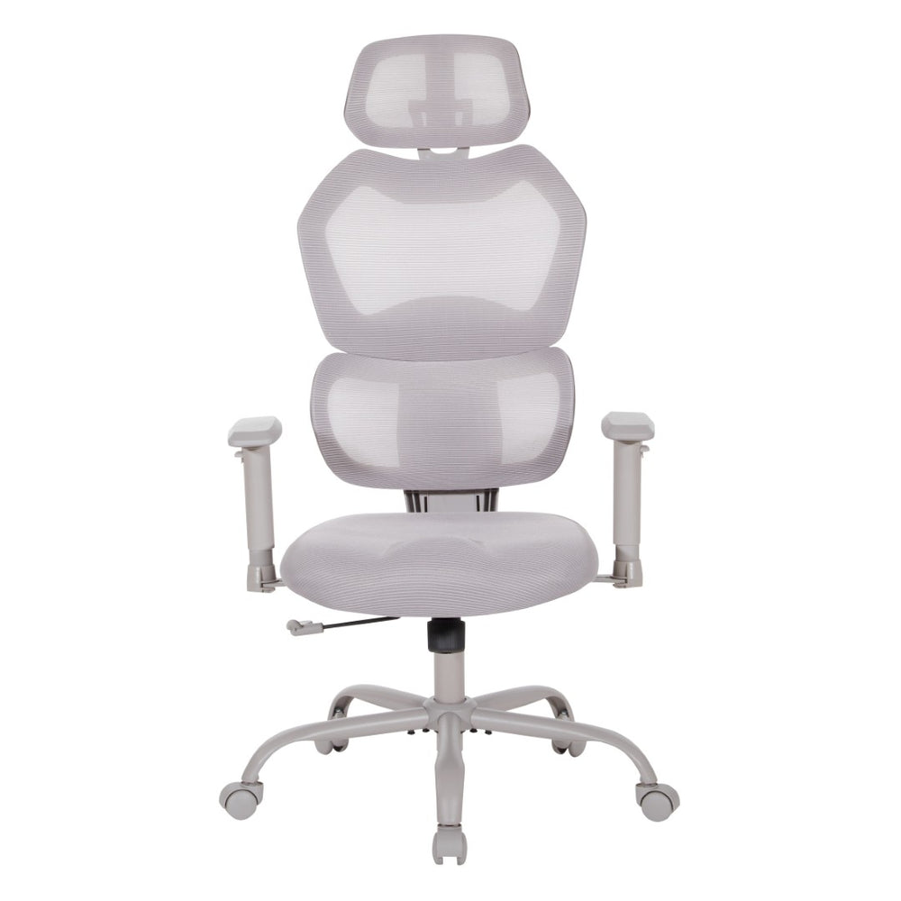 OSP Home Furnishings Ventilated Mesh Office Chair with Lumbar Support Adjustable Headrest and Ergonomic Tilt EM14622HR-2