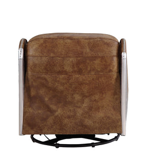 English Elm Qalurne Mocha Two-Tone Top Grain Leather Power Recliner with Aluminum Frame, Swivel & Plush Foam B2726P280177