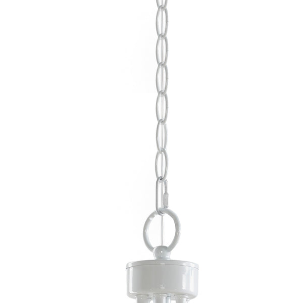 JLA Home 510 Design - 6-Light Gloss White Metal Chandelier — Modern Minimalist 24" Open Silhouette, Coastal/Scandi Style Lighting Fixture 5DS150-0042