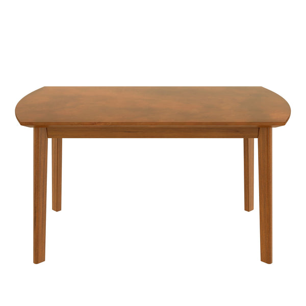 English Elm 47 Mid Century Modern Solid Wood Dining Table for 4, 51"x32" Rectangular Dinette, Minimalist Easy Assembly, Durable Finish, Kitchen-Friendly N752P271225D