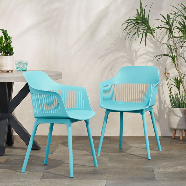 English Elm Christopher Knight Home® - DAHLIA Weather-Resistant Outdoor Chair with Durable Polypropylene Frame, Modern Minimalist Design Teal 26.7 L x 23.7 W x 22.2 H 68374.00T