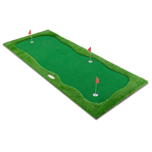 English Elm 12x5 Ft Putting Green Mat Pp Turf with Three Holes Flags for Indoor Outdoor Practice W1422P289867