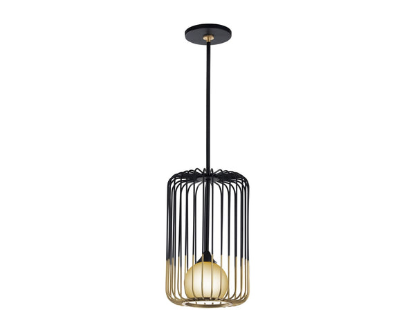Sunpan CIRCA Pendant Light - Medium Art Deco Design with Misted Glass & Brass Accents for Stunning Illumination 106361
