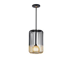 Sunpan Circa Pendant Light - Stunning Industrial Art Deco Design with Misted Glass and Brass Accents Medium - 10.5W x 10.5D x 53.5H
