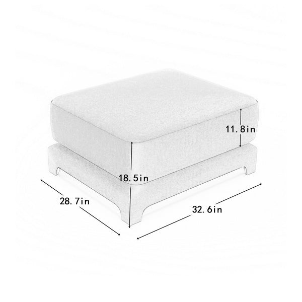 English Elm 30 Tufted Chenille Ottoman Compact Footrest Extra Seating Living Room Accent W714P297590