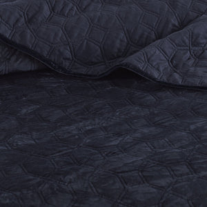 English Elm 3 Madison Park Harper Velvet Quilt Set King/Cal King Soft Geometric Quilted Texture Antimicrobial Finish Navy 17.72 L x 16.14 W x 8.27 H B03597472