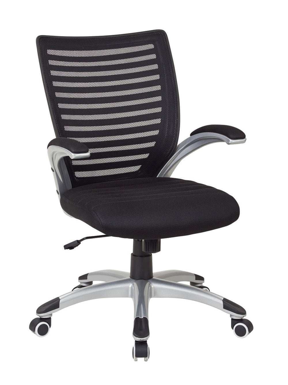 OSP Home Furnishings Mesh Back Managers Chair with Lumbar Support Padded Seat and Ergonomic Controls EMH69096-3