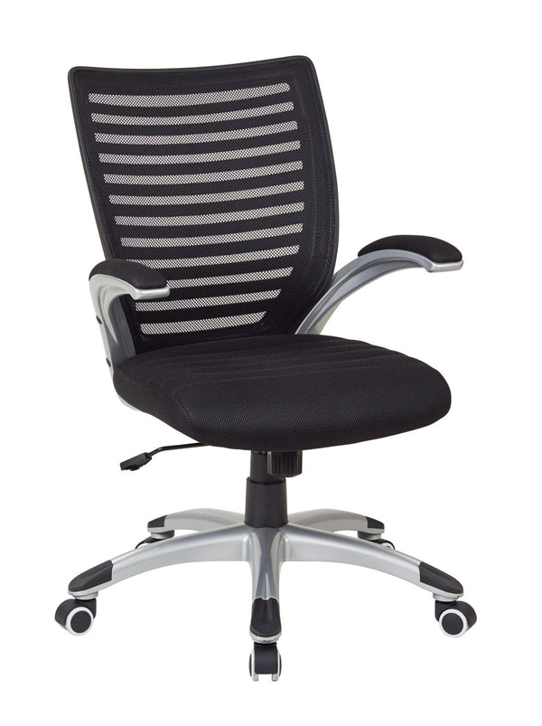 OSP Home Furnishings Mesh Back Managers Chair with Lumbar Support Padded Seat and Ergonomic Controls EMH69096-3