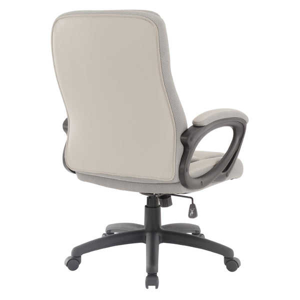OSP Home Furnishings Faux Leather Executive Office Chair with Lumbar Support and Ergonomic Padded Seat FL13785-U42