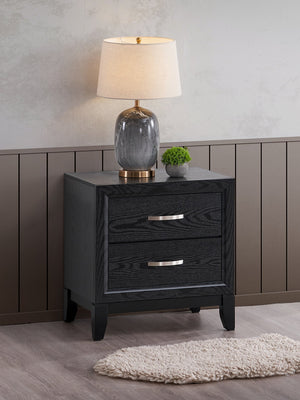 English Elm Glasgow Nightstand with Two Dovetail Drawers, Sleek Hardware and Deep Storage for Modern Bedrooms Black 24 L x 26 W x 19 H B078P349546