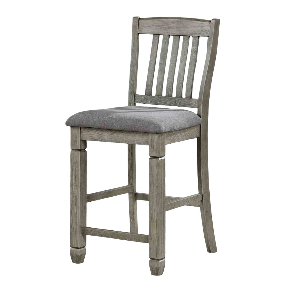 English Elm Transitional Westerham Arm Chair Set of 2 — Dark Cherry wood, upholstered comfort, gold-capped legs elegance Gray,Light Gray 42 L x 18 W x 12 H B2741P409556