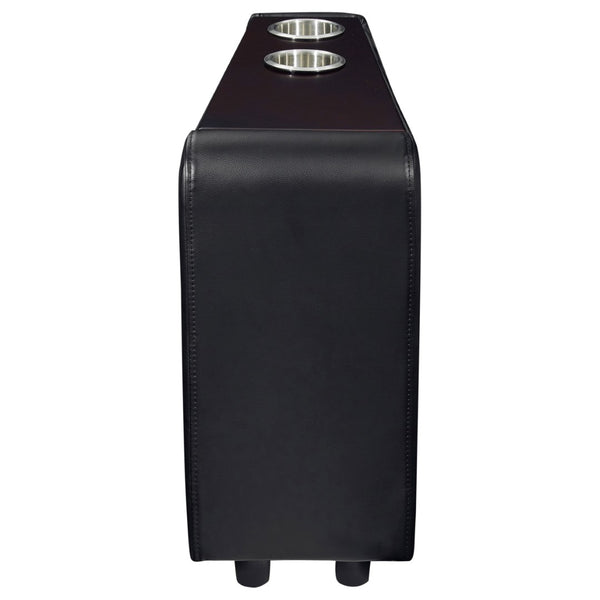 English Elm Warren Black Faux Leather 5-Seater Home Theater Sofa Set With 4 Wedge Consoles For Ultimate Comfort B062S00960-GIGA