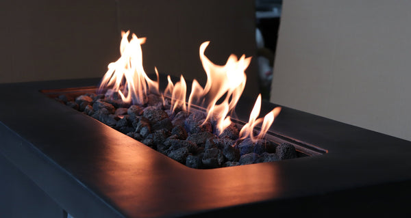 English Elm 24'' Concrete Propane/Natural Gas Outdoor Fire Pit Table with 50,000 BTU, Stainless Steel Burner, Weather-Resistant Charcoal B120P247489