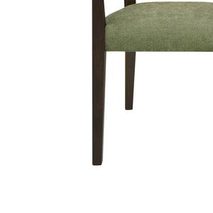 English Elm Christopher Knight Home® - ARM Mid-Century Dining Chair with Rattan Back & Upholstered Foam Seat, Solid Rubberwood Frame Dark Brown,Green N771P254005L