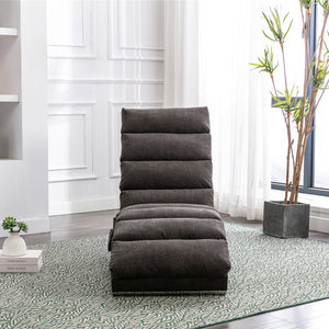 English Elm Linen Ergonomic Massage Chaise Lounge with Remote Control, 140° Recline, Foam Cushion Comfort and Sturdy Frame Dark Gray W39539626