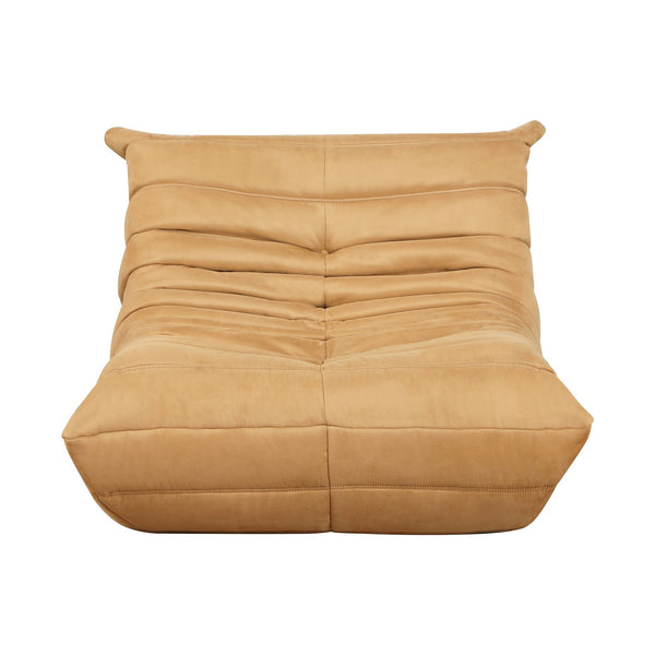 English Elm Luxury plush tufted floor chair with microfiber pleats, wide comfy seat, non-slip base for lounging Yellow 32.5 L x 39 W x 27 H B011P300060