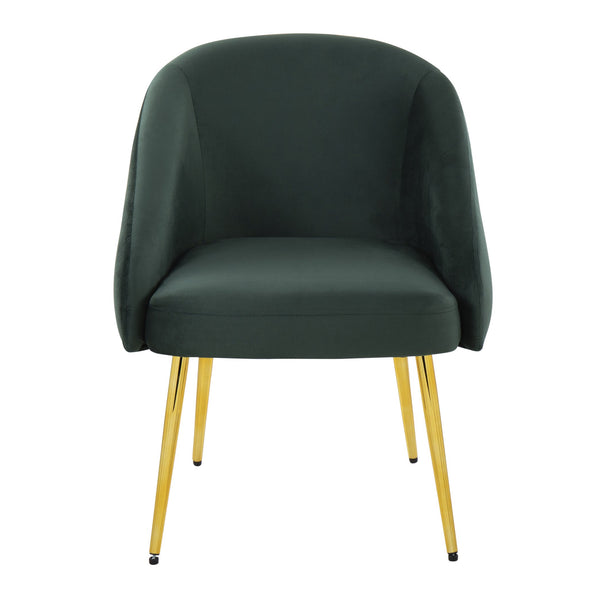 English Elm Contemporary Velvet Accent Chair with Gold Metal Legs for Living Room Decor Green B202P223651