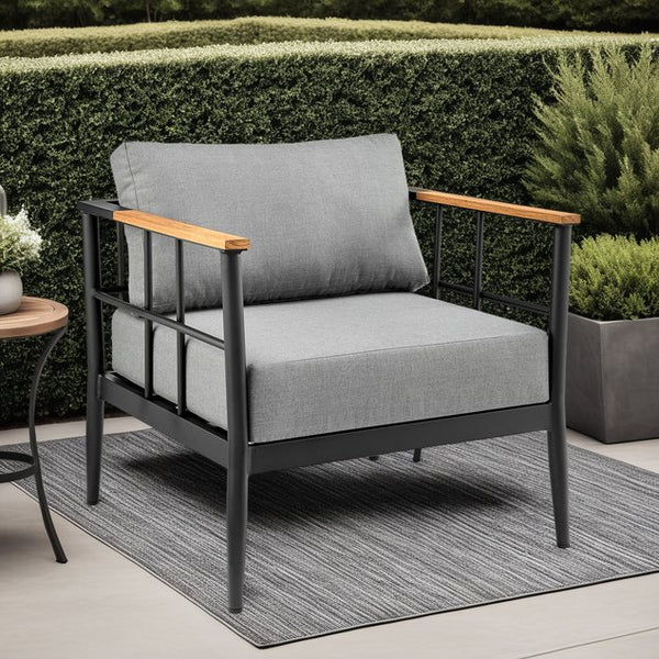 English Elm Harlen Modern Teak & Aluminum Outdoor Chair - Weather-Resistant, Stylish, And Comfortable Seating B2736P354366