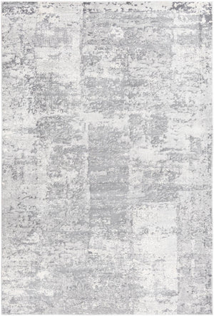 Unique Loom Finsbury Elizabeth Machine Made Abstract Rug Gray, Ivory/Light Blue/Beige 6' 1" x 9' 0"