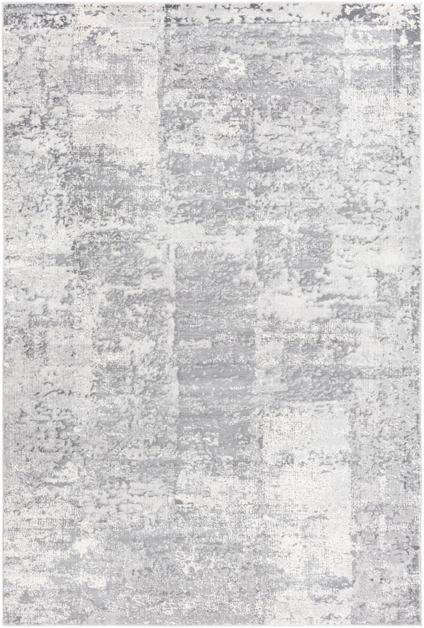 Unique Loom Finsbury Elizabeth Machine Made Abstract Rug Gray, Ivory/Light Blue/Beige 6' 1" x 9' 0"