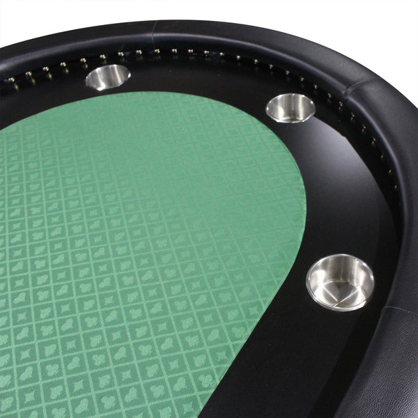 English Elm 96" Oval Poker Table Seats 10 with Felt Surface Chip Tray and Padded Rail W2748S00069