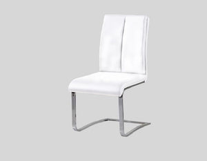 English Elm Black Faux Leather Dining Side Chairs with Polished Chrome Frame Set of 2 White B011P439050