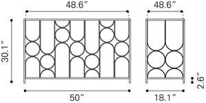 Convale Console Table Bronze 109836 Zuo Modern