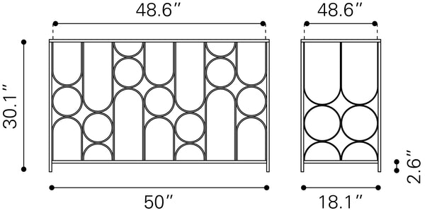 Convale Console Table Bronze 109836 Zuo Modern