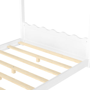 English Elm Twin House Frame Floor Bed Solid Pine Kids Room Montessori Low Profile Play Nook W1580P387839