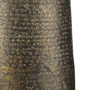 Brigadier Black Floor Lamp - Hand-Hammered Aluminum Design with Antique Gold Finish & Linen Shade