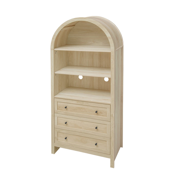 English Elm Arched Modern Farmhouse Pantry Cabinet - Versatile Wood Storage With Adjustable Shelves & Drawers W688P278921