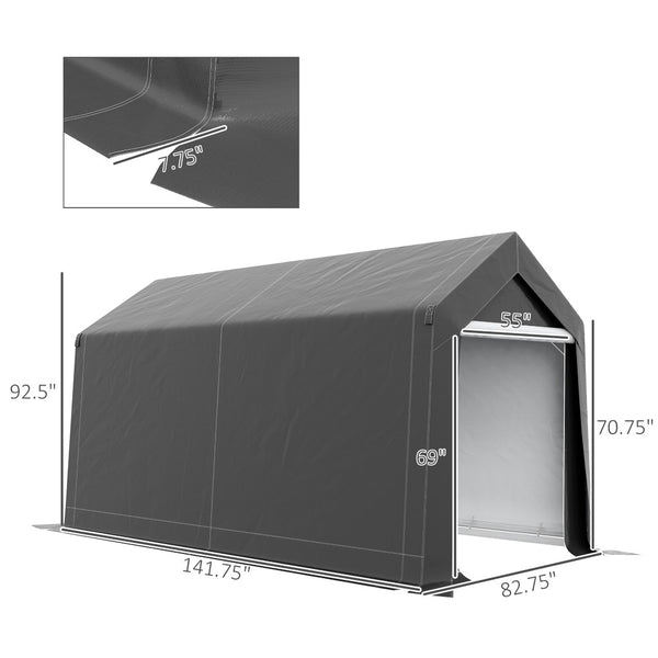 English Elm Outsunny 7' X 12' Heavy-Duty Portable Garden Storage Tent, Waterproof Shelter For Bikes & Tools W2225P174118-GIGA