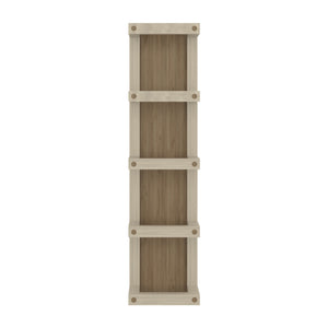 English Elm Chidester Five Shelf Towel Tower Natural Oak Finish Freestanding Bathroom Organizer B097P407601