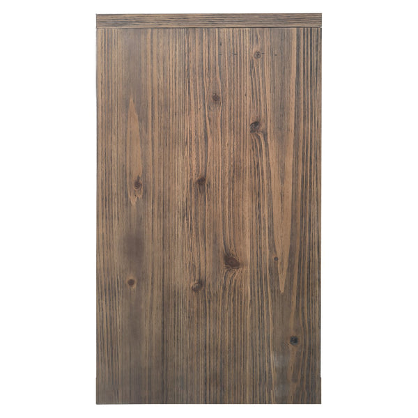 English Elm Accent Farmhouse Sideboard with Fluted Four Door Wood Storage for Dining or Entryway W1435P216113