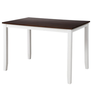 English Elm Topmax Five Piece X-back Dining Set with Solid Wood Legs and Acacia Veneer Top N717S000088K