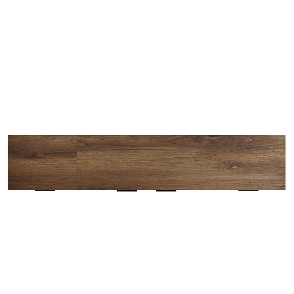 English Elm Mid Century Modern Tv Stand 79 Inch Wood Tone Console with Drawers for Living Room N710P401530P