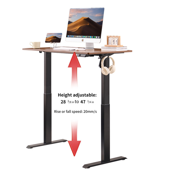 English Elm Electric Sit Stand Desk with Seamless One Piece Top and Industrial Steel Frame W1769P345628