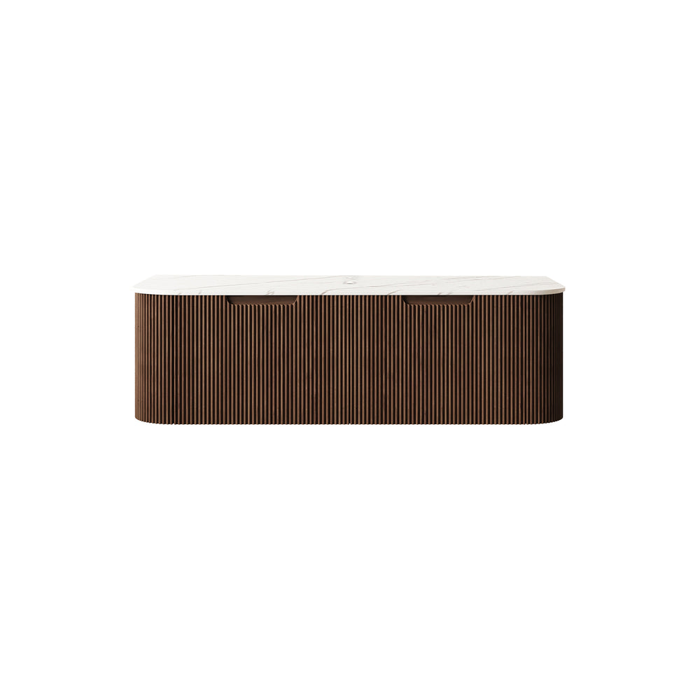 English Elm Dina Floating Bathroom Vanity Cabinet Plywood Sintered Stone Top French Drawer Style W2615P301437