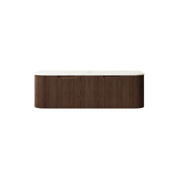 English Elm Dina Floating Bathroom Vanity Cabinet Plywood Sintered Stone Top French Drawer Style W2615P301437