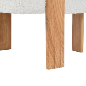 English Elm Christopher Knight Home® - Mid-Century Teddy Boucle Barrel Accent Chair with Solid Wood Frame, Plush Upholstery for Dining Room Comfort and Style N765P183819W