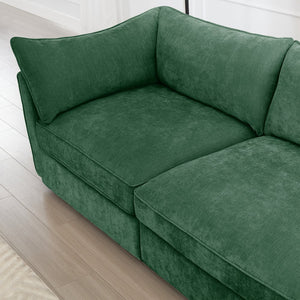English Elm Sofa Sectional Left Facing Chenille Crescent Silhouette with Hidden Storage Modern Nordic Green W3041P293496