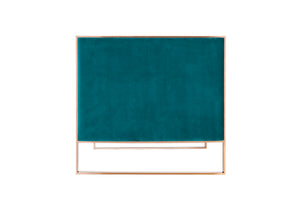 English Elm Trillium Velvet Loveseat with Gold Stainless Steel Frame, Vertical Stitching & High-Density Foam Upholstery Teal B365P398093