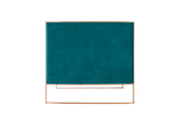 English Elm Trillium Velvet Loveseat with Gold Stainless Steel Frame, Vertical Stitching & High-Density Foam Upholstery Teal B365P398093