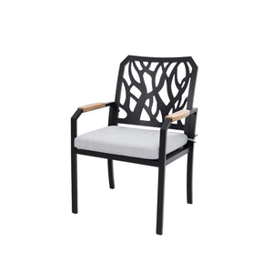 English Elm Outdoor Patio Dining Chairs Set Of 2 - Weather-Resistant Sunbrella Cushions & Nature-Inspired Design W1886P272372-GIGA