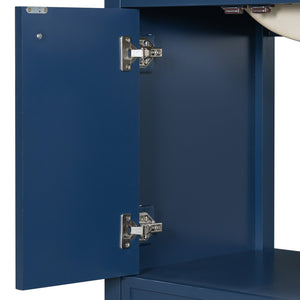 English Elm Christopher Knight Home® - 36" Vintage-inspired Bathroom Vanity with Ceramic Sink, Solid Wood Frame, Soft-Close Drawers, Spacious Storage Blue N759P293646C