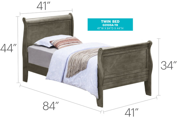English Elm Traditional Full Storage Bed with Timeless Wood Finish, Built-In Drawers for Easy Bedding Organization and Durable Construction Gray 29 L x 47 W x 5 H B078S00295